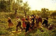 august malmstrom paret ut oil painting